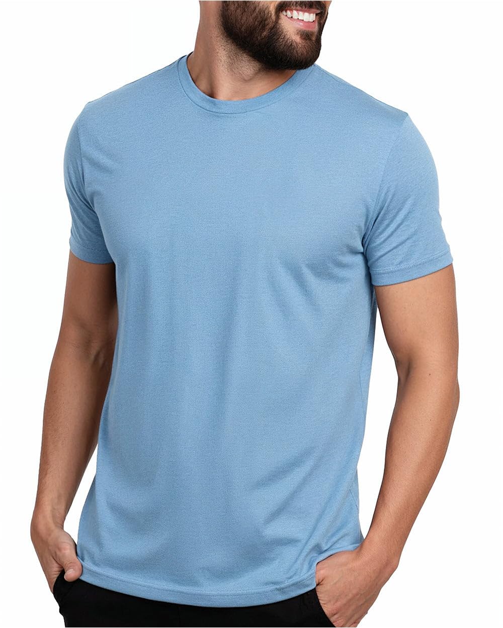 HOTMens T Shirts Soft Cotton Crew Neck Athletic Fit Casual Tees S-4XL | Soft cotton blend casual tee shirts with 4-way stretch - tag-free athletic fit for gym, work & casual wear. A go-to gift.