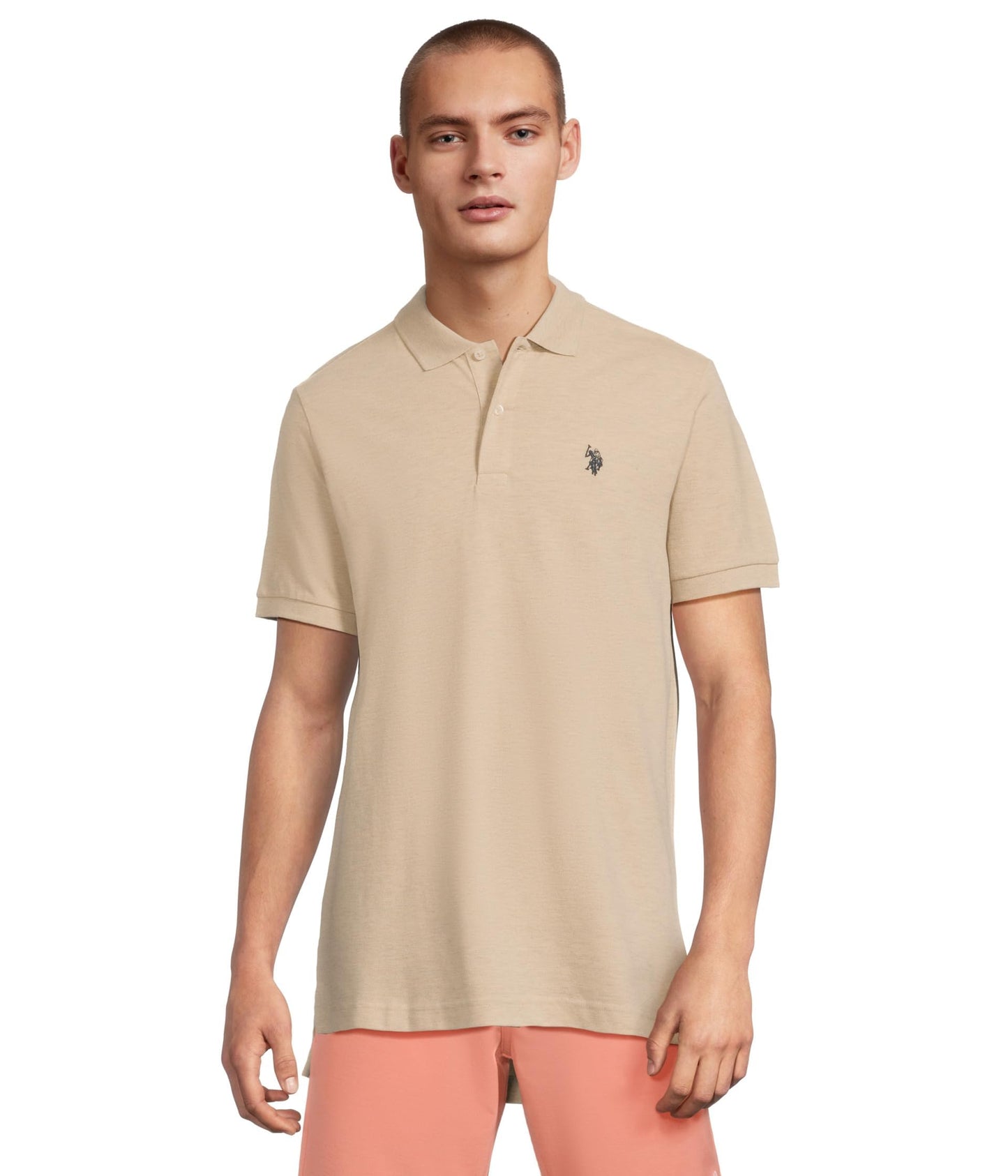 HOTU.S. Polo Assn. Men's Classic Polo Shirt, Two-Button Closure Pique Polo Shirt, Summer Fashion Golf Shirt | Two-Button Closure Pique Polo Shirt, Summer Fashion Golf Shirt