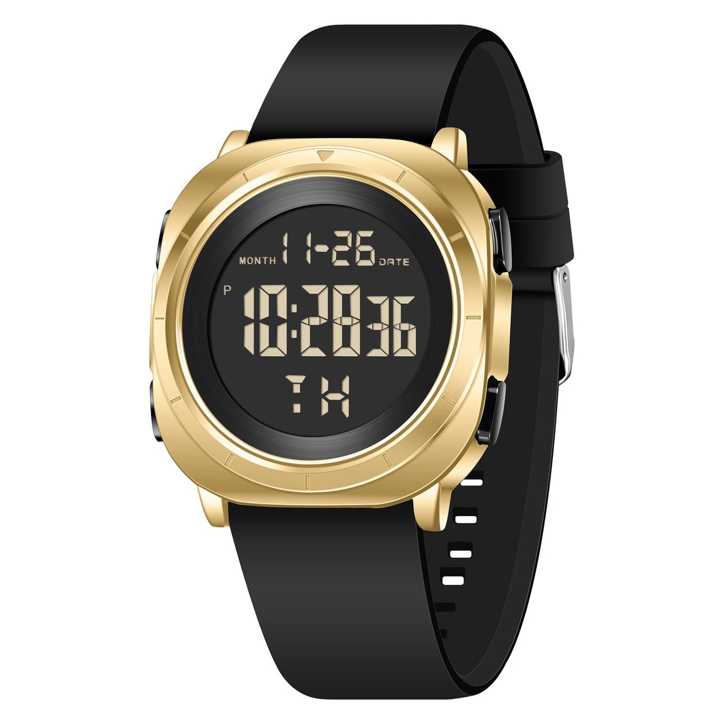 HOTCOSSINIGE Mens Digital Waterproof Running Wrist Watches for Men Military Sports Tactical Dive Cheap Men's Wrist Watches Digital Black and Gold
