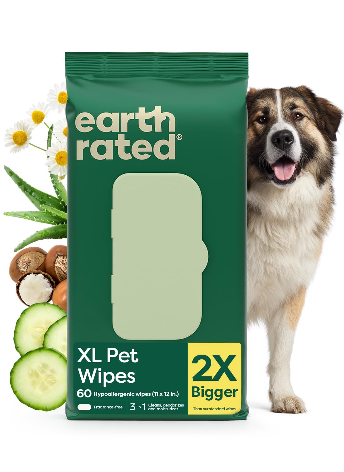 HOTearth rated Dog Wipes, Hypoallergenic, Cleaning and Hydrating, for Grooming Paws, Body and Butt, Lavender Scented, 400 Count