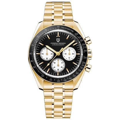 HOTHaiQin Pagani Design 1701 V6 Moon Wristwatch Homage Men's Quartz Chronograph Watches VK63 Movement Stianless Steel Construction 100M Waterproof Fashion Sport Watch