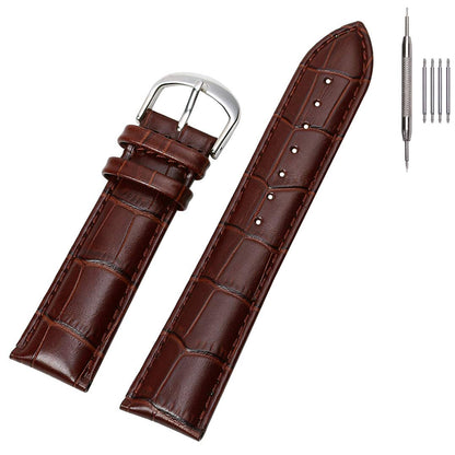 HOTEACHE Croco Design Leather Watch Bands, Classical Leather Watch Straps For Women&Mens Waterproof 12mm 14mm 16mm 18mm 19mm 20mm 22mm