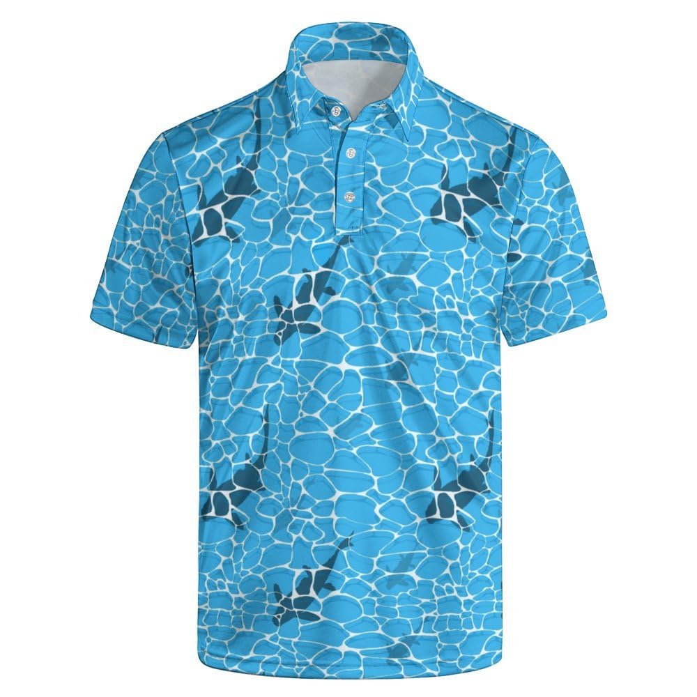 HOTGolf Polos for Men Funny Moisture Wicking Golf Shirts Performance Quick-Dry Polo Shirts Short Sleeve