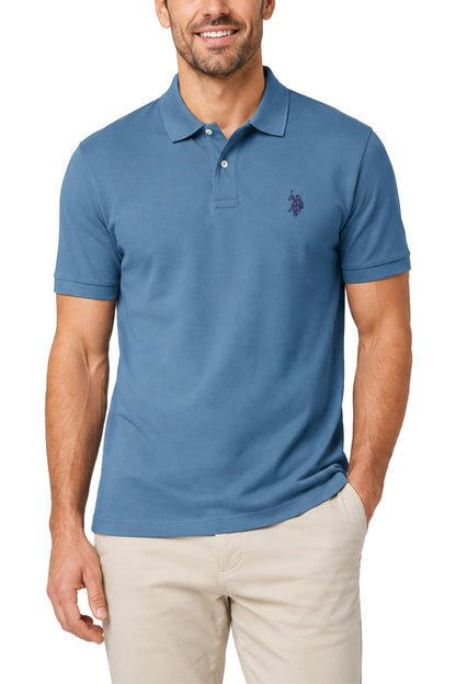 HOTU.S. Polo Assn. Men's Classic Polo Shirt, Two-Button Closure Pique Polo Shirt, Summer Fashion Golf Shirt | Two-Button Closure Pique Polo Shirt, Summer Fashion Golf Shirt