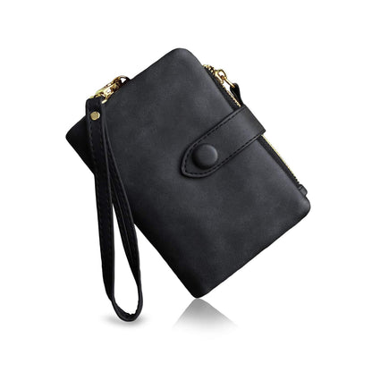 HOTPofeeXIO Womens Small Bifold Leather Wallets RFID Ladies Wristlet with Card Slots id Window Zipper Coin Purse | Small
