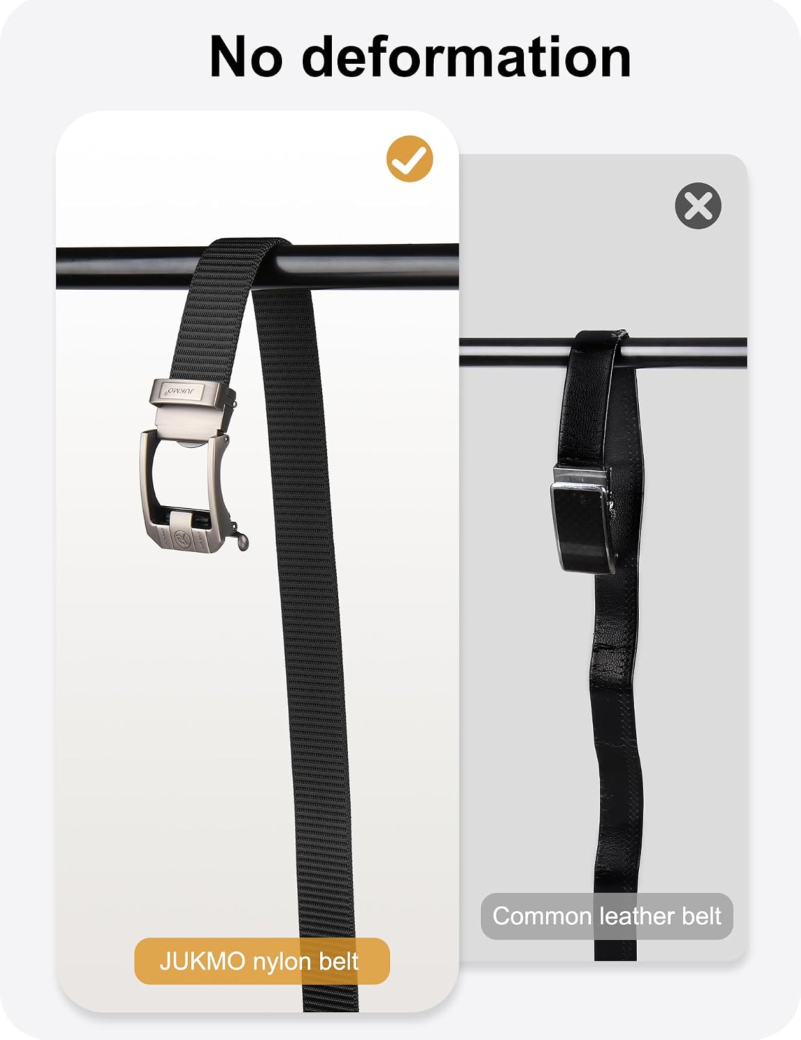 HOTJUKMO Men's Ratchet Belt, Nylon Web with Automatic Slide Buckle in Gift Box | Zinc Alloy Buckle with Micro-Adjust & Trimmable Webbing