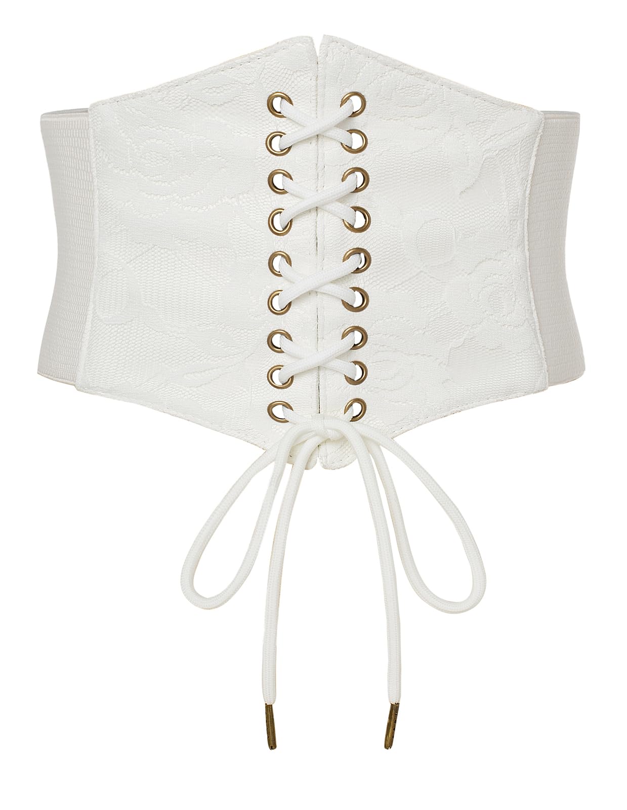 HOTScarlet Darkness Renaissance Corset Belt Lace-up Tied Waspie Wide Elastic Waist Belts for Women