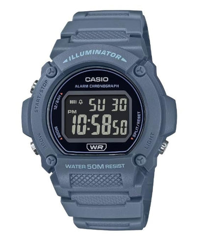 HOTCasio W219H Series | Men’s Digital Watch | 50M WR | LED Illuminator | 100 SEC Chronograph | 1/100 SEC Stopwatch | Daily Alarm | Hourly Time Signal | Auto Calendar | 7 Year Battery