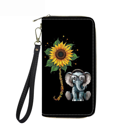 HOTWomen's Large Capacity Wallet PU Leather Double Zipper Clutch Purse Multifunctional Wallet with Removable Wristlet Strap for Smart Phone/Coin/Card/Cash, Floral Quotes Bible Verse Philippians 4-13