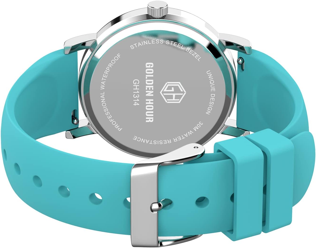 HOTGOLDEN HOUR Waterproof Nurse Watch for Medical Professionals, Students Women Men - Military Time Luminouse Easy Read Dial, 24 Hour with Second Hand, Colorful Silicone Band