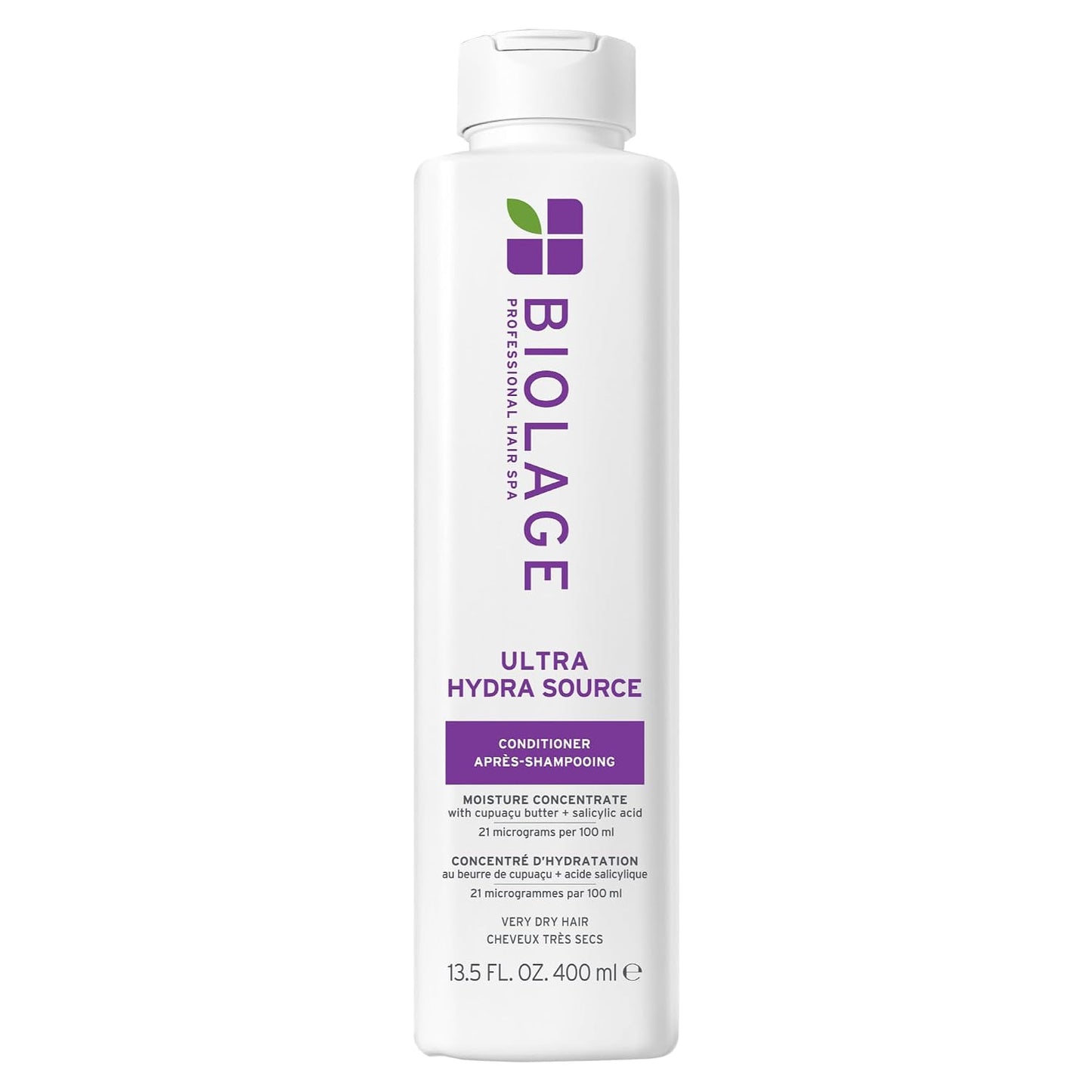 HOTBiolage Ultra Hydra Source Conditioner - Intensely Moisturizes and Conditions, Prevents Frizz and Flyaways, For Very Dry, Thick, Coarse Hair, Infused with Micro-dosed Cupuaçu Butter & Salicylic Acid
