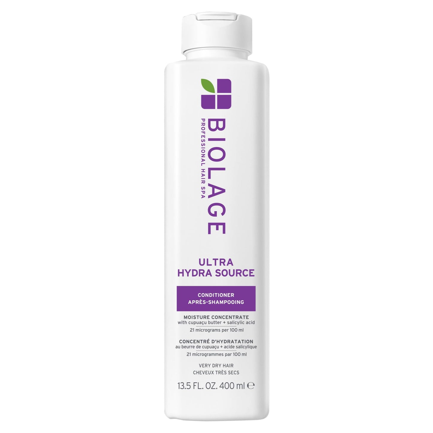HOTBiolage Ultra Hydra Source Conditioner - Intensely Moisturizes and Conditions, Prevents Frizz and Flyaways, For Very Dry, Thick, Coarse Hair, Infused with Micro-dosed Cupuaçu Butter & Salicylic Acid