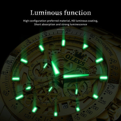 HOTOLEVS Watch for Men Skeleton Business Dress Stainless Steel Waterproof Luminous Mens Wrist Watch