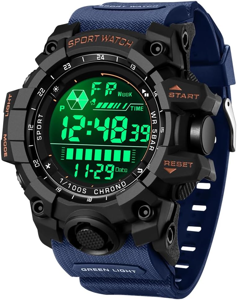 HOTFANMIS Mens Military Multifunction Digital LED Watch Electronic Waterproof Alarm Quartz Sports Watch