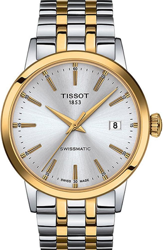 HOTTissot mens Classic Dream Stainless Steel Dress Watch gold T1294072203101