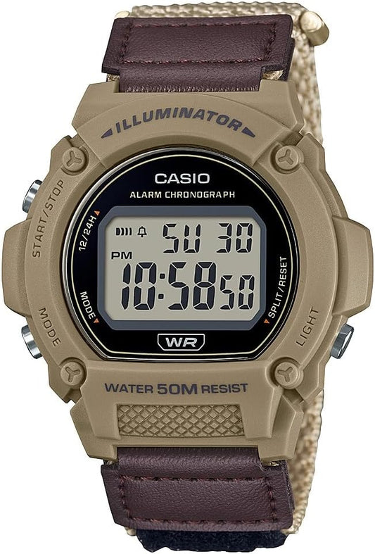 HOTCasio W219H Series | Men’s Digital Watch | 50M WR | LED Illuminator | 100 SEC Chronograph | 1/100 SEC Stopwatch | Daily Alarm | Hourly Time Signal | Auto Calendar | 7 Year Battery