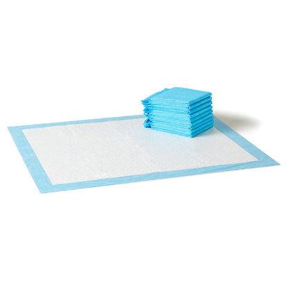 HOTAmazon Basics X-Large Heavy Duty Absorbent Puppy Potty Pads, Leak-Proof, Quick-Dry, Super Absorbent Gel Technology for Dog Training, 28 x 34 Inches, Blue & White, Pack of 50