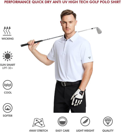 HOTMens Polo Shirts Short and Long Sleeve Casual Solid Stylish Dry Fit Performance Designed Collared Golf Polo Shirts for Men