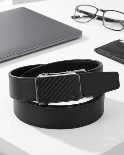 HOTCHAOREN Ratchet Belt Men - 35mm Mens Belt Leather for Casual Jeans - Versatile Fit, Customizable Style