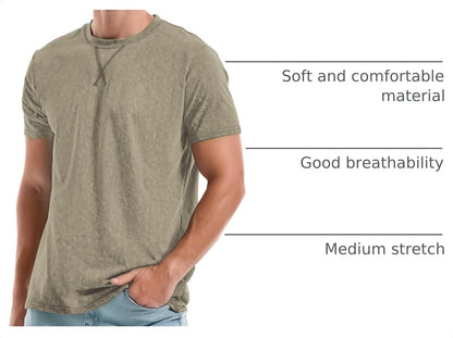 HOTKLIEGOU Men's T-Shirts - Premium Cotton Crew Neck Tees S - 4XL
