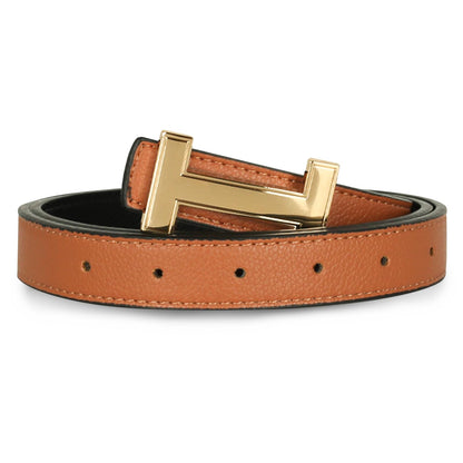 HOTRelang Women's Belts with Gold Buckle, Fashion Waist Band, Elegant Ladies' Belt, Gift for Women