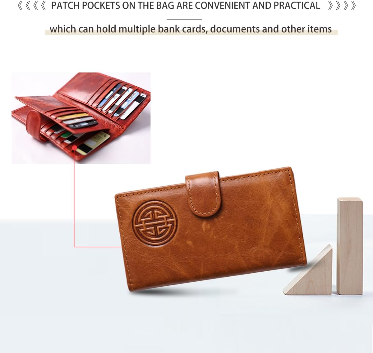 HOTIrish Leather Women's Wallet: Celtic Knot Embossed RFID-Blocking Bifold – Large Capacity, Durable Design for Daily Use, Travel & Style (brown)