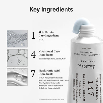 HOTDr.Althea 147 Barrier Cram, Korean Skincare, 1.69 Fl Oz (Ver.2 - Pack of 1) | Deep Hydration, Daily Skin Care with Ceramides, NAD, Hyaluronic Acid, Ectoin, Vegan Face Moisturizer