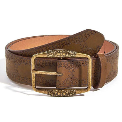 HOTWomen Western Belt Vintage Metal Buckle Leather Belts Country Cowboy Cowgirl Belt for Jeans Pant Dress