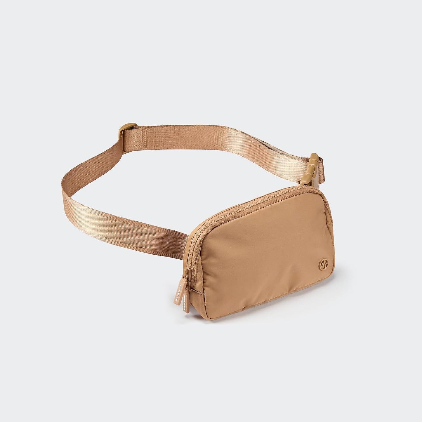 HOTPander Two Way Zipper Fanny Pack Nylon Everywhere Belt Bag for Women, Water Repellent Waist Packs, Crossbody Bags with Adjustable Strap (Caramel Brown).