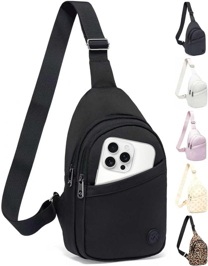 HOTMAXTOP Crossbody Bags for Women Men Lightweight Sling Bag Fanny Packs for Travel Casual Outdoors Gifts for Family Black