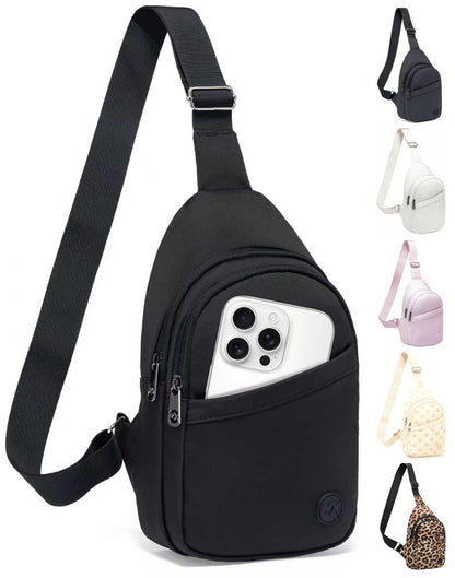 HOTMAXTOP Crossbody Bags for Women Men Lightweight Sling Bag Fanny Packs for Travel Casual Outdoors Gifts for Family Black