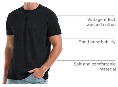 HOTKLIEGOU Men's T-Shirts - Premium Cotton Crew Neck Tees S - 4XL