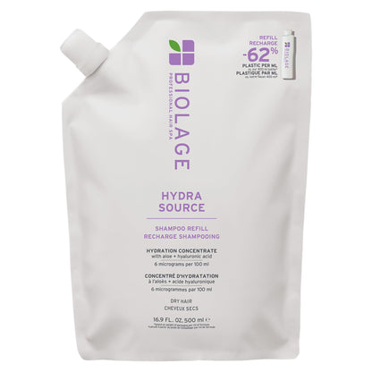 HOTBiolage Hydra Source Shampoo - For Fine to Medium Hair, Softens, Moisturizes & Adds Shine, For Dry Hair, Infused with Micro-Filtered Aloe Vera & Fermented Hyaluronic Acid, Vegan & Paraben-Free