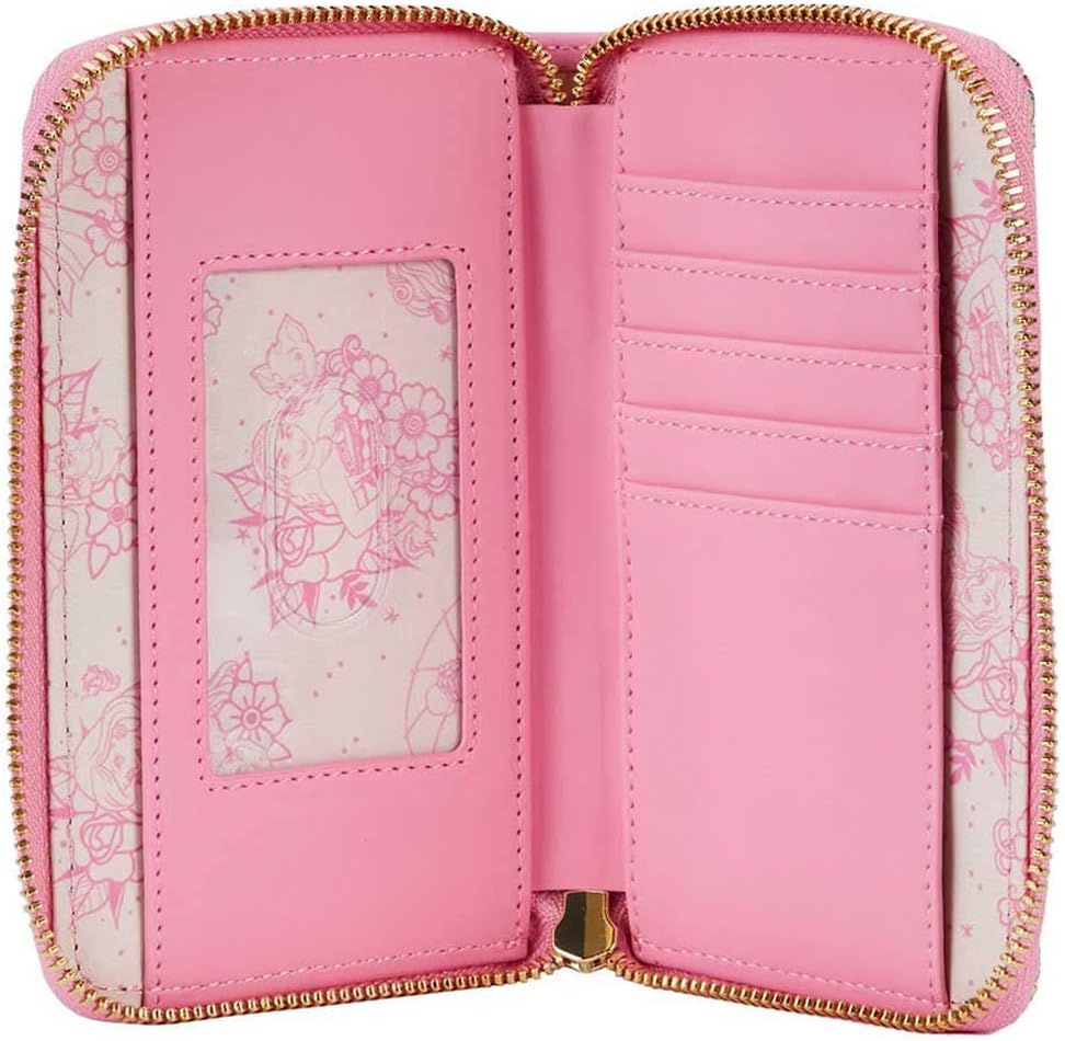 HOTLoungefly Disney Princess Tattoo Faux Leather Zip Around Wallet
