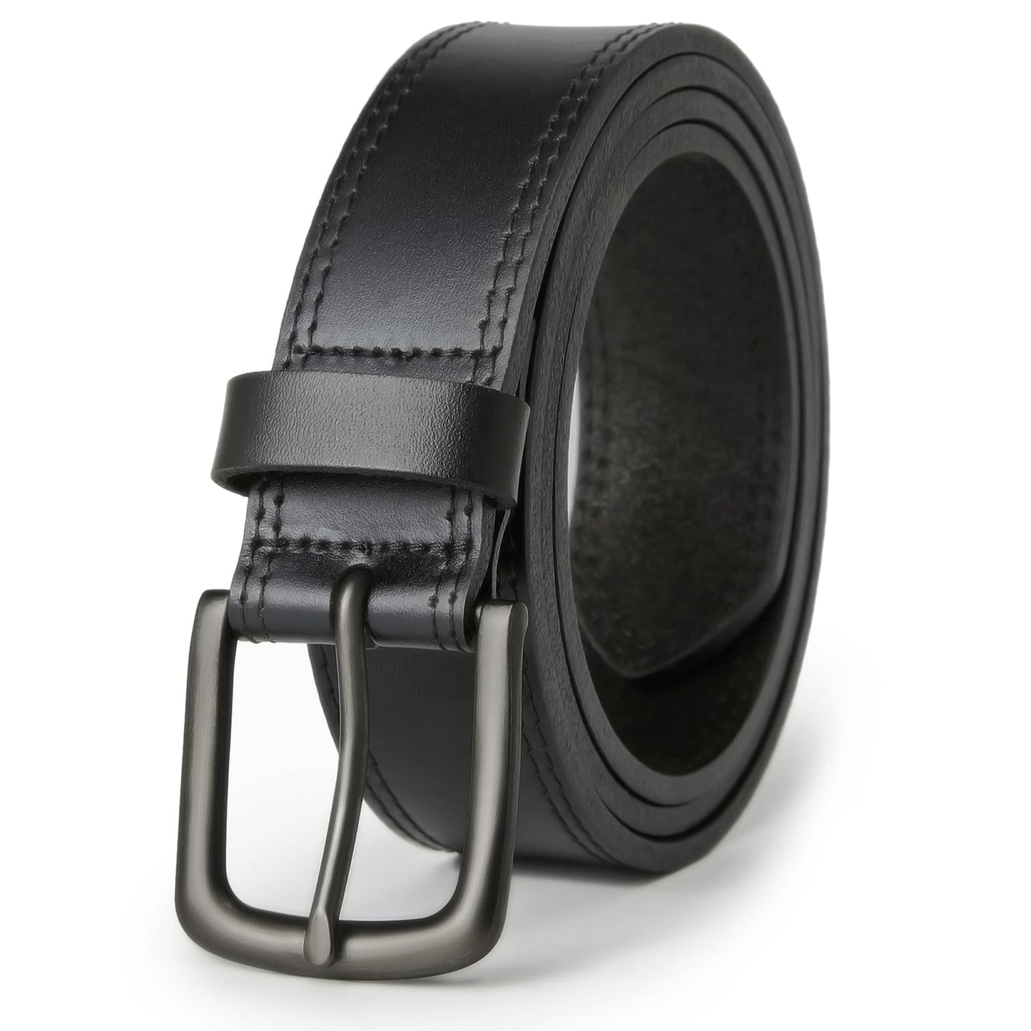 HOTVATAN Men's Full Grain Leather Casual Every Day Jeans Belts, Handmade Men Leather Belt with Gift Box