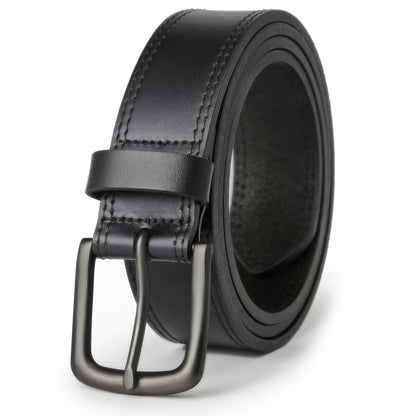 HOTVATAN Men's Full Grain Leather Casual Every Day Jeans Belts, Handmade Men Leather Belt with Gift Box