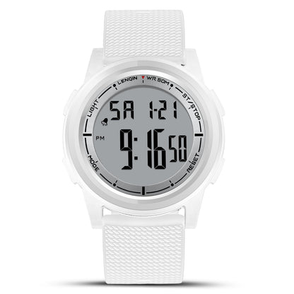 HOTHANPOSH Mens Digital Watch Ultra Thin Minimalist Sports Waterproof Outdoor LED Screen Large Face Wrist Watches for Men with Back Light Alarm Date Stopwatch