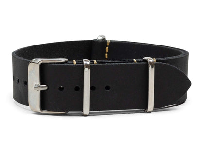 HOTBenchmark Leather Watch Band - Crazy Horse Oiled Leather One-Piece Watch Straps for Men or Women - 18mm, 20mm, 22mm or 24mm Widths