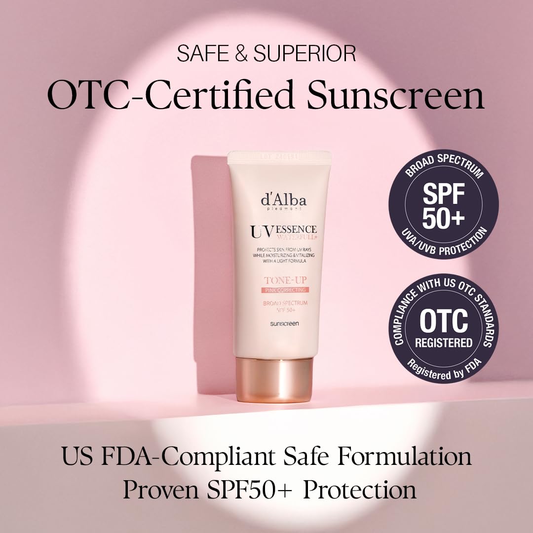 HOTd'alba Piedmont Waterfull Tone-Up Sunscreen Serum BROAD SPECTRUM SPF 50 + Korean Sunscreen for Face, All Skin Tones (1.69 fl.oz.)