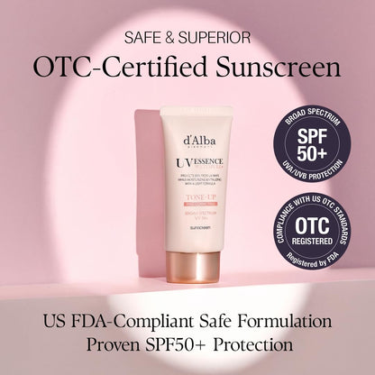 HOTd'alba Piedmont Waterfull Tone-Up Sunscreen Serum BROAD SPECTRUM SPF 50 + Korean Sunscreen for Face, All Skin Tones (1.69 fl.oz.)