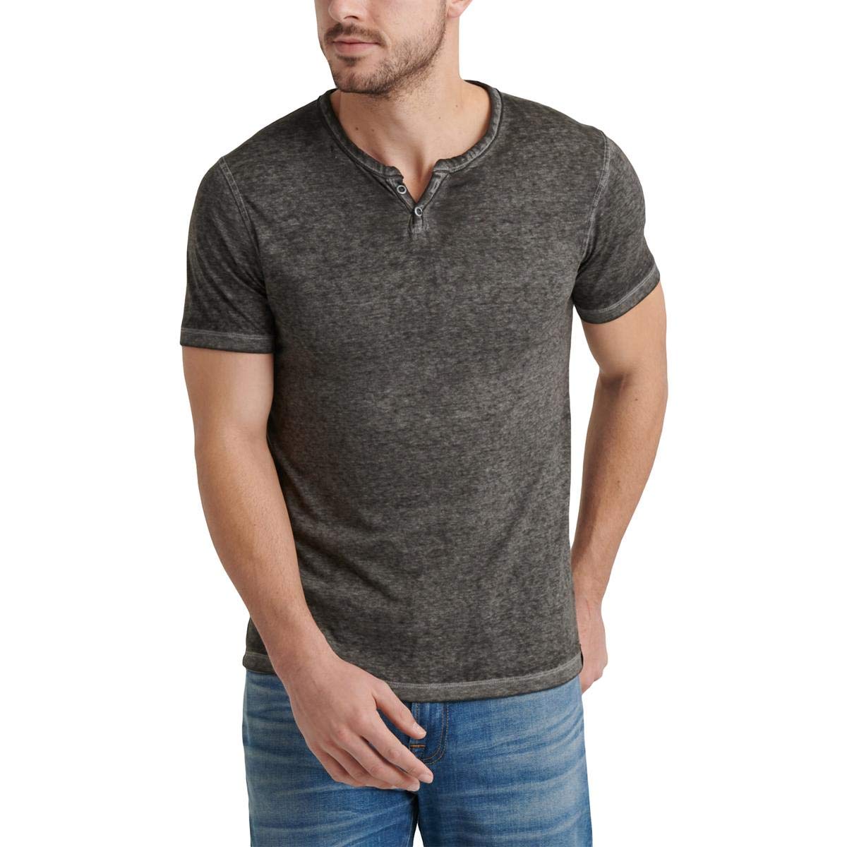 HOTLucky Brand Men's Venice Burnout Notch Neck Tee Shirt