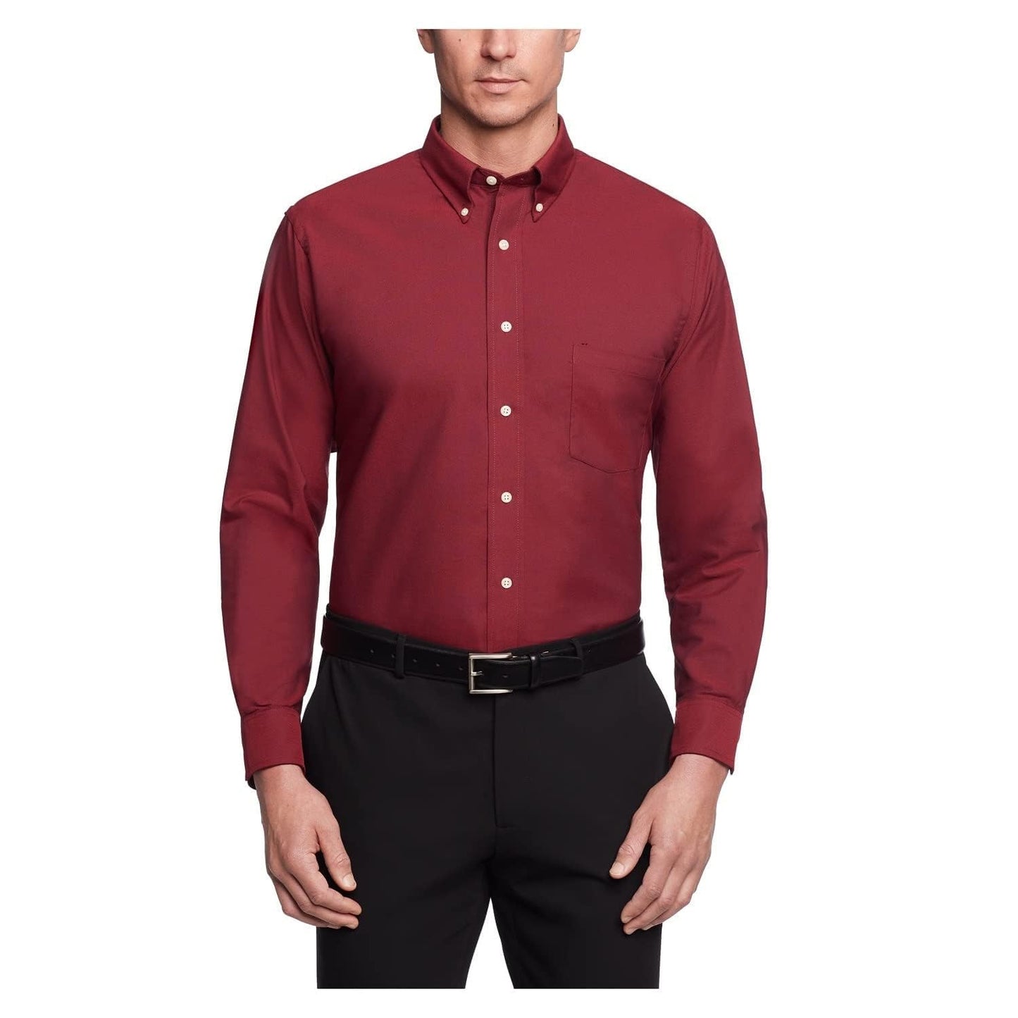 HOTVan Heusen Men's Regular Fit Oxford Solid Buttondown Collar Dress Shirt