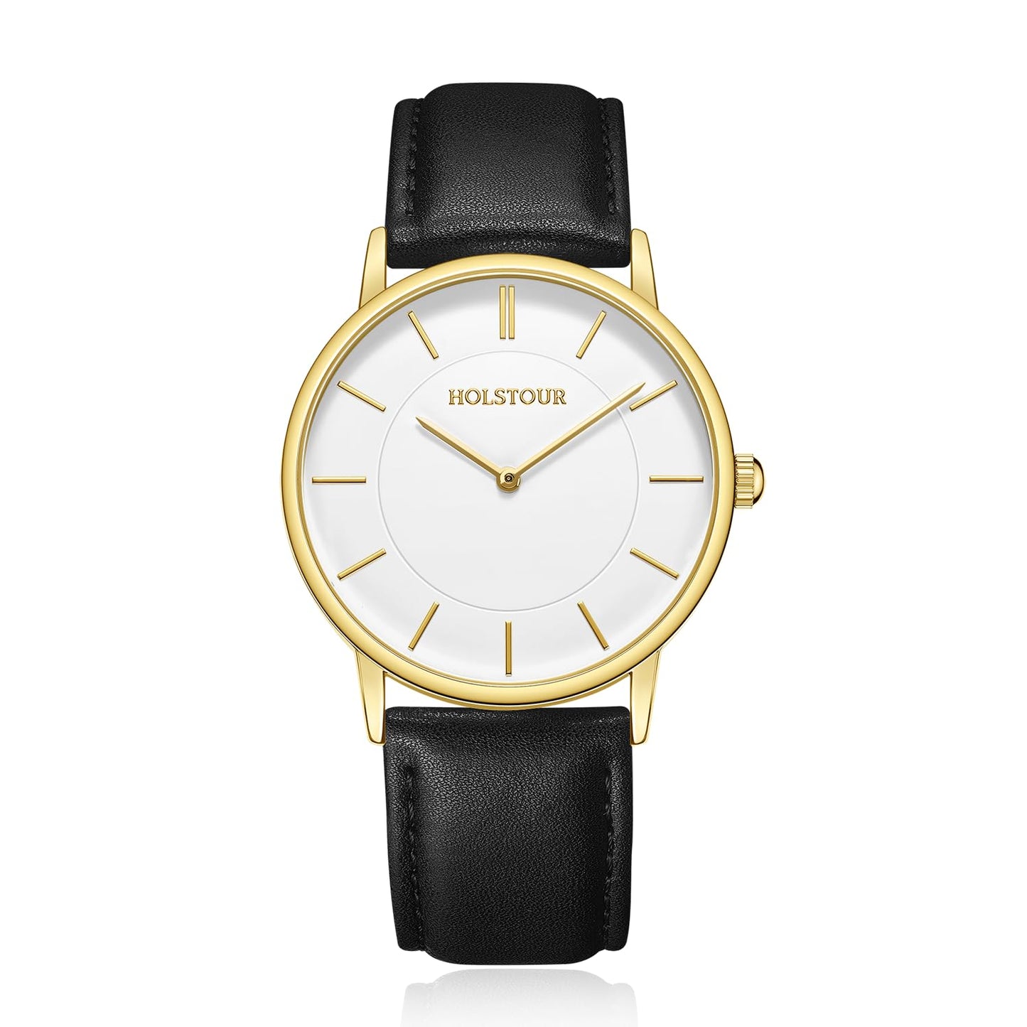 HOTHOLSTOUR Watches for Men Minimalist Business Style Analog Quartz Watch | Leather Strap,Waterproof,Exquisite gifts perfect for men, boyfriends, husbands, and fathers