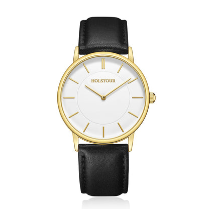 HOTHOLSTOUR Watches for Men Minimalist Business Style Analog Quartz Watch | Leather Strap,Waterproof,Exquisite gifts perfect for men, boyfriends, husbands, and fathers