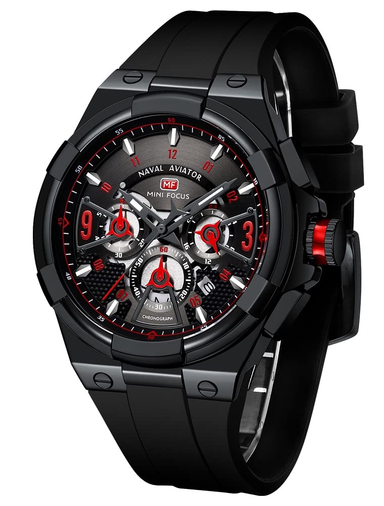 HOTAIMES Watch for Men Sport Military Waterproof Chronograph Mens Watches Analog Quartz Big Face Classic Stylish Fashion Casual Designer Business Work Wrist Watch Elegant Gift for Men