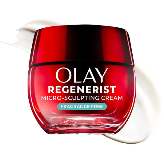 HOTOlay Face Moisturizer, Regenerist Micro-Sculpting Cream for Women, Fragrance-Free - Anti-Aging, Anti-Wrinkle, Firming Skin Care - Triple Collagen Cream, Peptide, Hyaluronic Acid, Niacinamide, 1.7oz