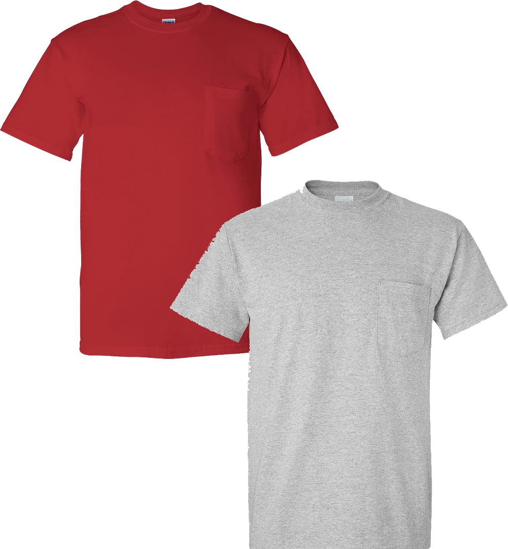 HOTGildan Adult Ultra Cotton T-Shirt with Pocket, Style G2300, 2-Pack