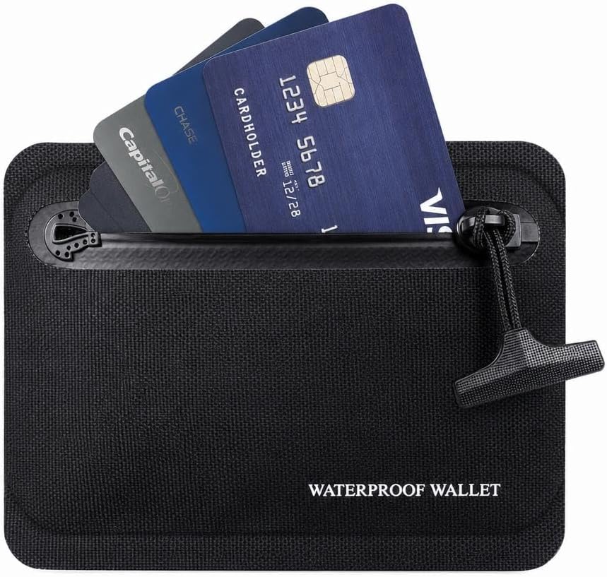 HOTHeavy Duty Airtight Wallet Submersible Waterproof & Fire-retardant Waterproof Protection (Up to 30M Depth) (Black)