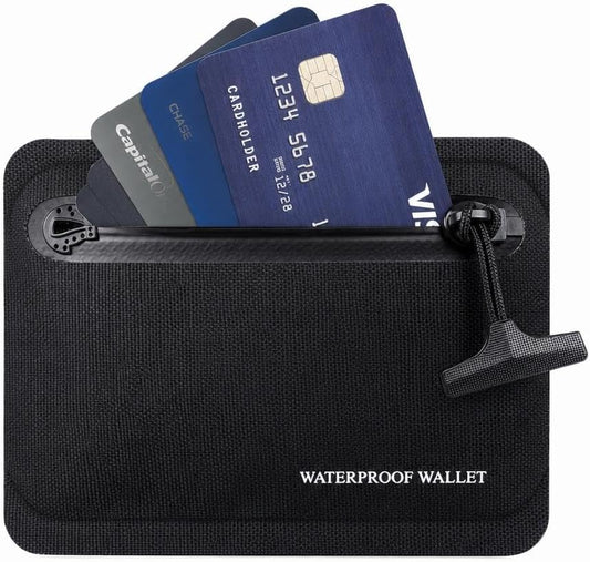 HOTHeavy Duty Airtight Wallet Submersible Waterproof & Fire-retardant Waterproof Protection (Up to 30M Depth) (Black)