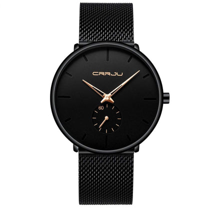 HOTMens Watches Ultra-Thin Minimalist Waterproof - Fashion Wrist Watch for Men Unisex Dress with Stainless Steel Mesh Band